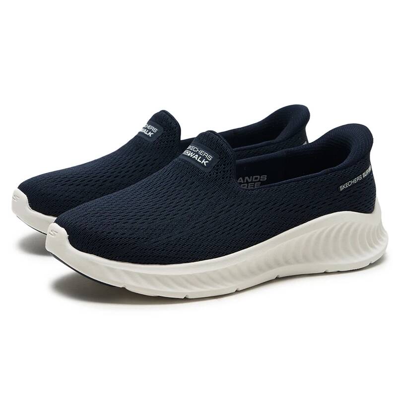 Skechers 125644-NVW Ladies Sli - Knit Fabric Lace Up Sneakers 评论和价格